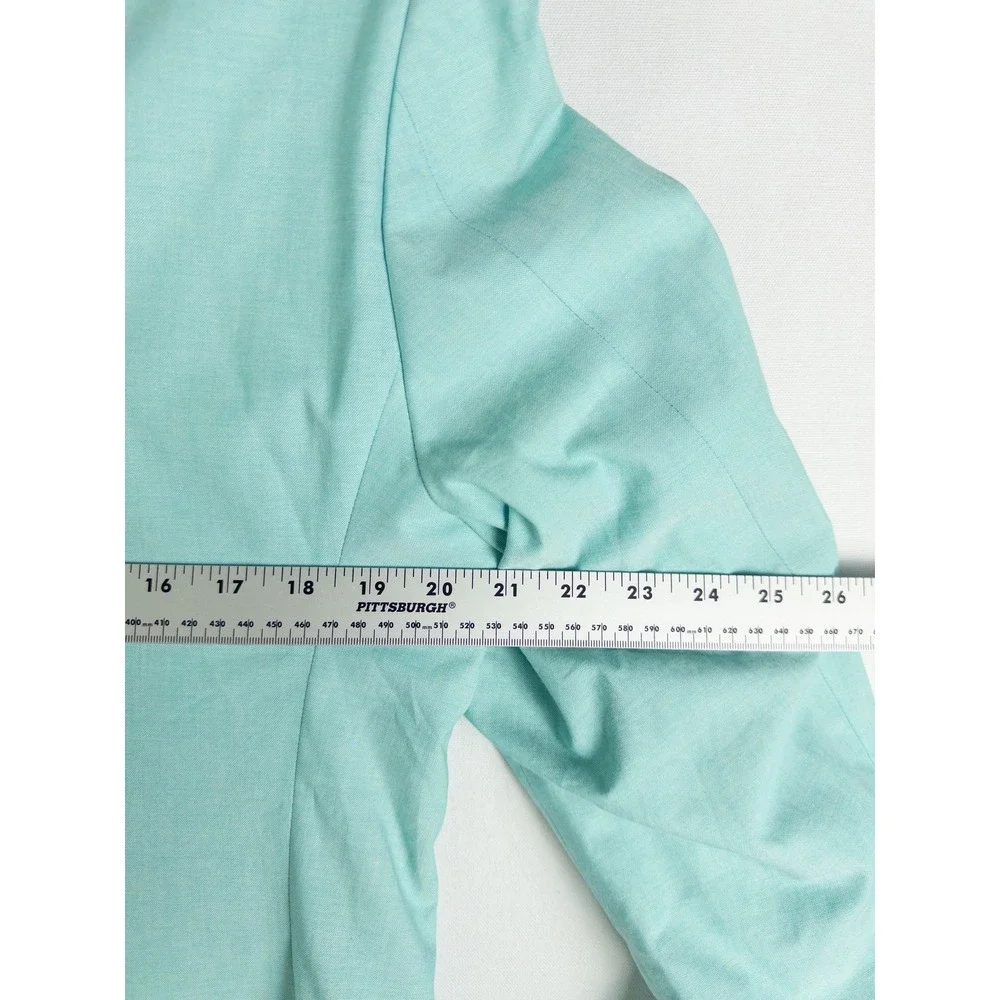 Saddlebred Mint Turquoise Sport Coat Blazer Mens Gingham Lined 42R Preppy Countr
